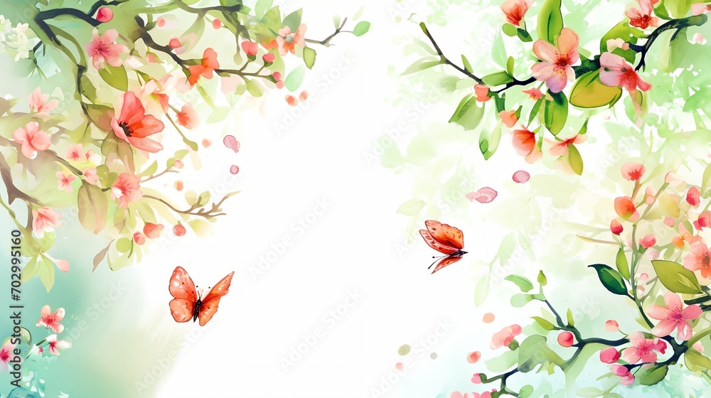 custom made wallpaper toronto digitala painting of flowers and leaves on a white background