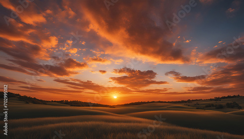 Sunset over the field - Generative AI © alpermer