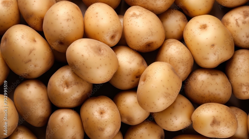 a pile of potatoes sitting next to each other on top of a pile of other potatoes on top of a table. a pile of potatoes sitting next to each other on top of a pile of other potatoes on top of a table.