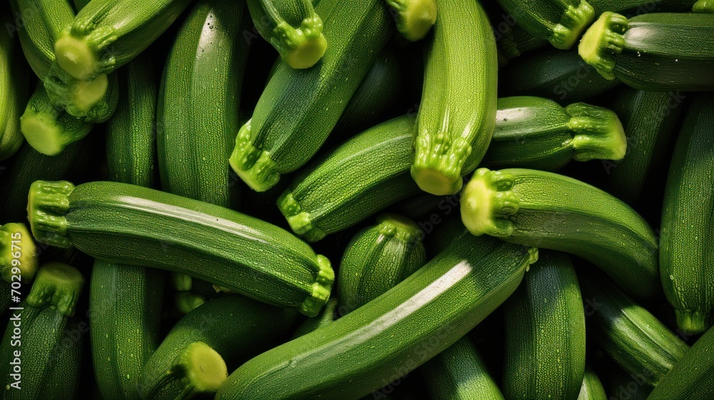 a pile of green cucumbers sitting next to each other on top of a pile of other cucumbers. a pile of green cucumbers sitting next to each other on top of a pile of other cucumbers.