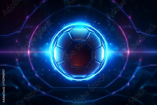 Futuristic soccer ball on a dark background