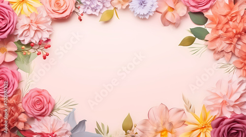 Floral frame with decorative flowers, decorative flower background pattern, floral border background