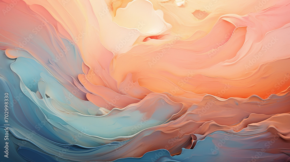 Fototapeta premium The background is an abstraction of paint, a delicate peach background