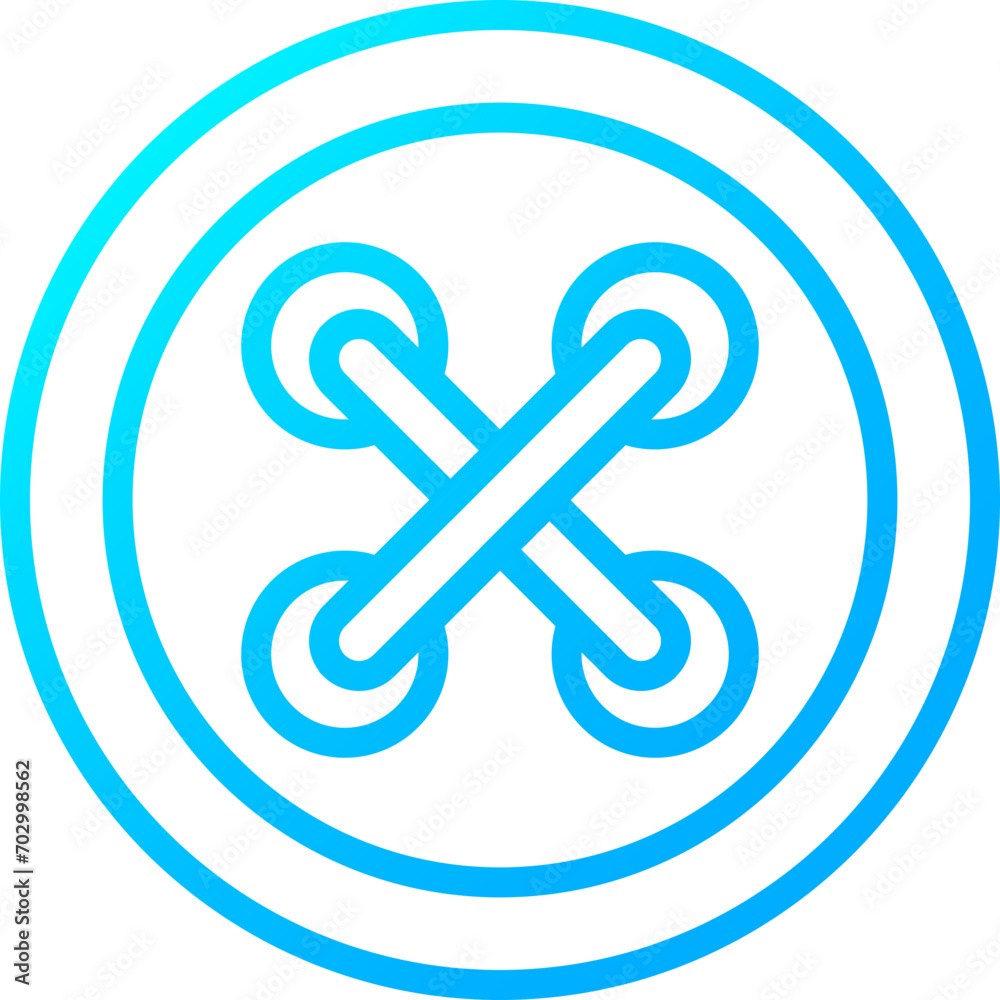 button icon, closed, Fabric properties blue color gradient		