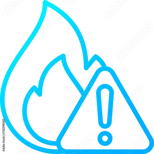 Caution - highly flammable,  Fabric properties blue color gradient	