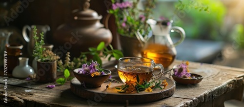 Aromatherapy plants, tea, medicine. photo