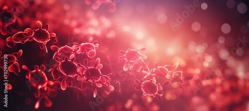 Abstract close up of blood cells in circulatory system as detailed background with copy space photo