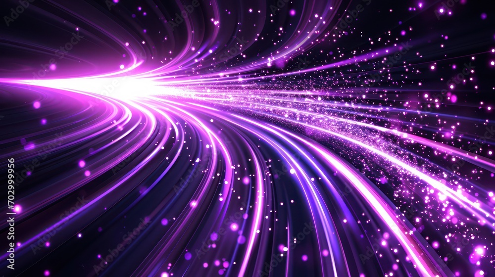 An abstract purple background featuring burst line lights and a speed effect An abstract purple background featuring burst line lights and a speed effect