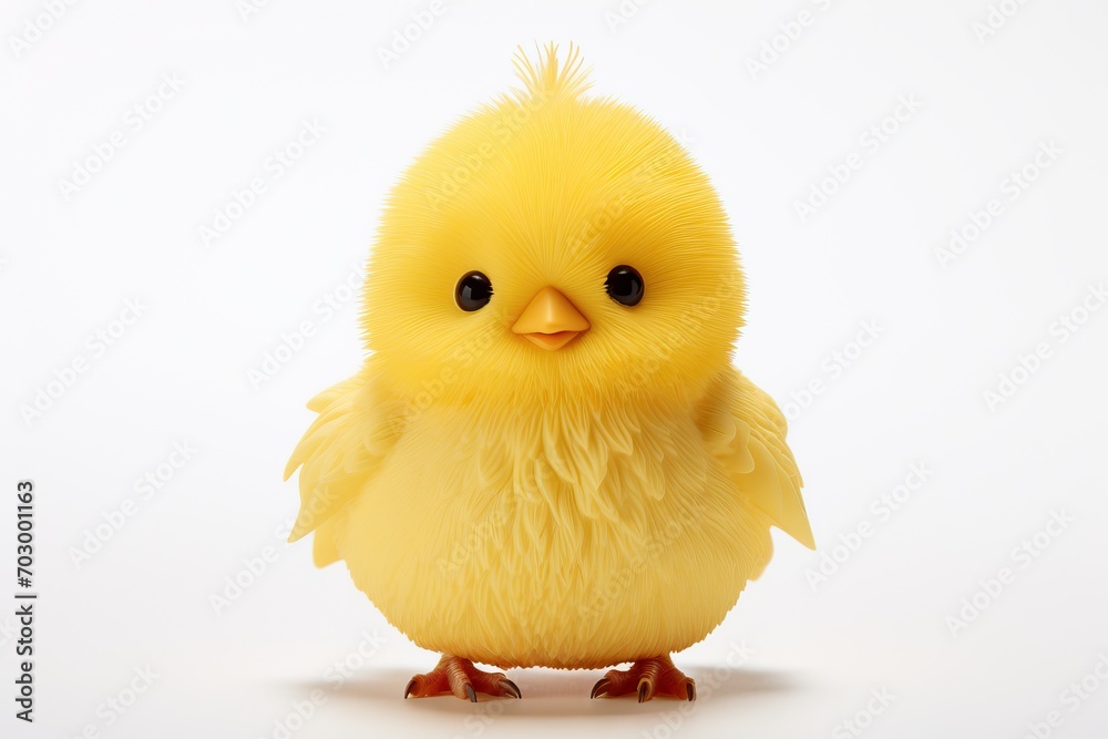 Fototapeta premium Illustration of yellow chick toy on the isolate on white background 