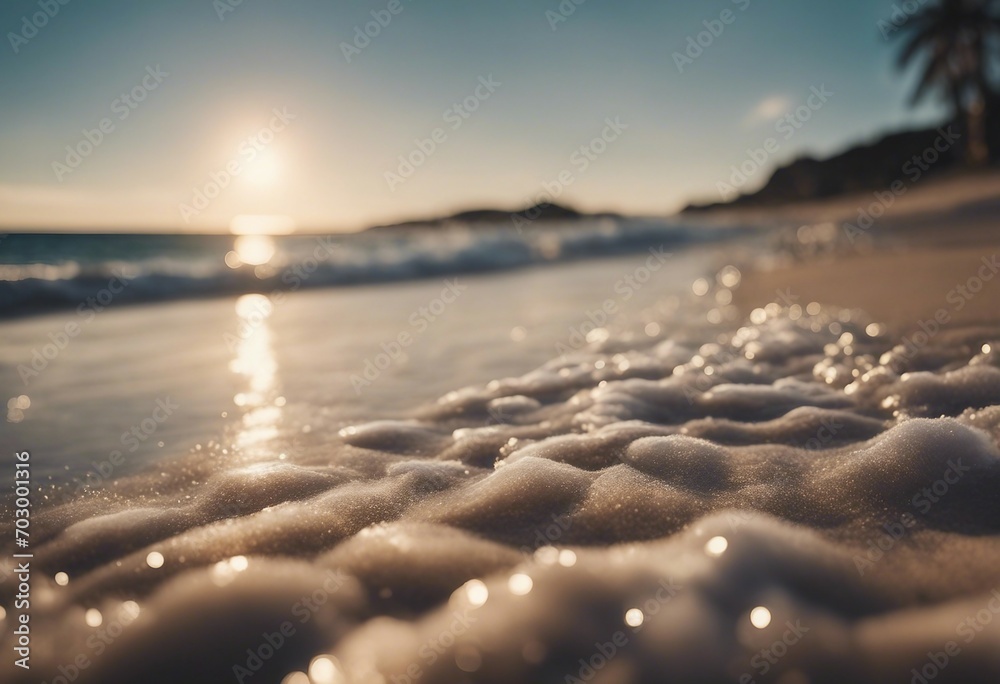 Close-up soft wave of the sea on the sandy beach Close-up soft wave of the sea on the sandy beach