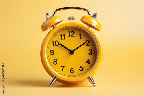 Yellow Timepiece: A striking yellow clock set against a seamless yellow backdrop, creating a visually cohesive composition