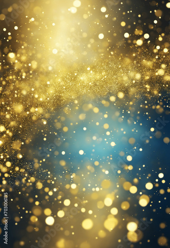 Blue and Gold Festive Bokeh Background for New Year's Celebration © SR07XC3