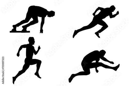 Silhouettes, Running Men Silhouettes, Athletic, Collection, Sport Silhouette, Sprint, Run, Sprinter, Transparent illustration, Lifestyle, Marathon