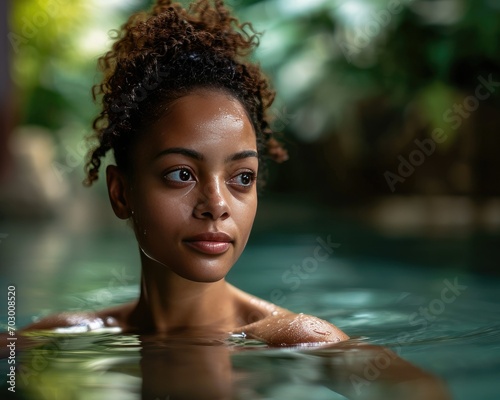 Portrait of a Young Woman in Water at a Spa or Resort © Made360