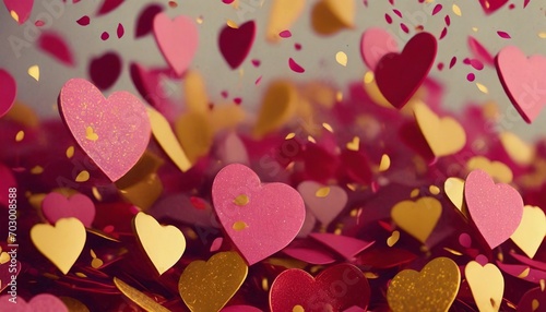 Heart-shaped Confetti Background