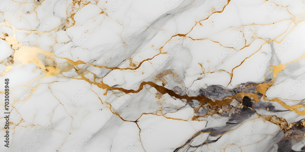 Naklejka premium White Marble granite ivory with brown and gold texture. Background wall surface pattern graphic abstract light elegant gray floor ceramic counter texture stone slab smooth tile natural Generative Ai