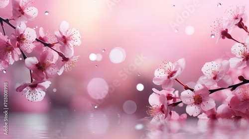 Minimalistic blurred pink spring background with colorful tones for product placement