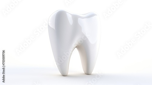  a white tooth on a white background with clipping path to the top of the tooth to the bottom of the tooth.