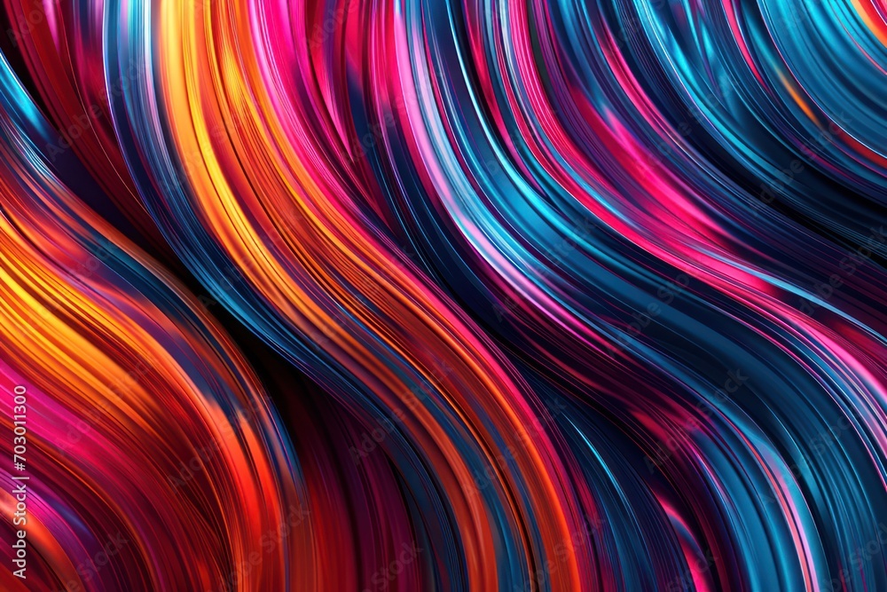 Vibrant and dynamic, this abstract background showcases glossy colored waves, a sleek metallic sheen, and a burst of bright rainbow hues.
Vibrant and dynamic, this abstract background showcases glossy colored waves, a sleek metallic sheen, and a burst of bright rainbow hues.