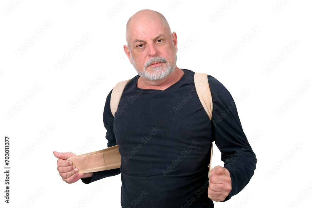 bald adult man showing cell phone handset technology edition bald adult man showing cell phone handset technology edition