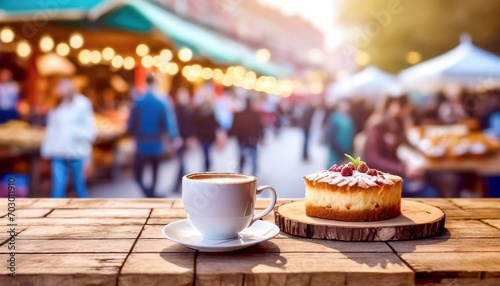 Kaffee und Kuchen auf einem Markt  photo