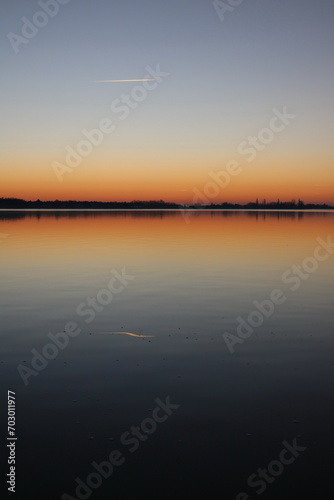 evening reflection on the lake