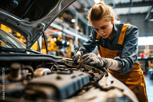 Mechanic diagnosing a car's issue, their expertise and problem-solving skills ensuring safety and satisfaction for every driver.