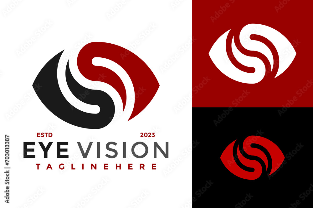 Letter S Vision Eye Logo design vector symbol icon illustration Letter S Vision Eye Logo design vector symbol icon illustration