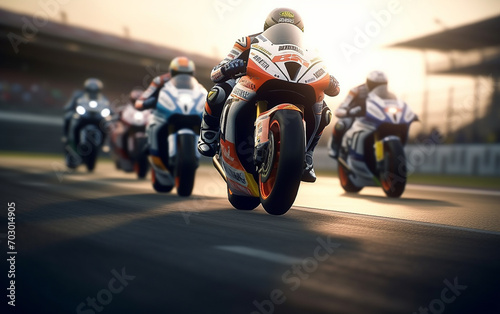 Moto GP on circuit photo