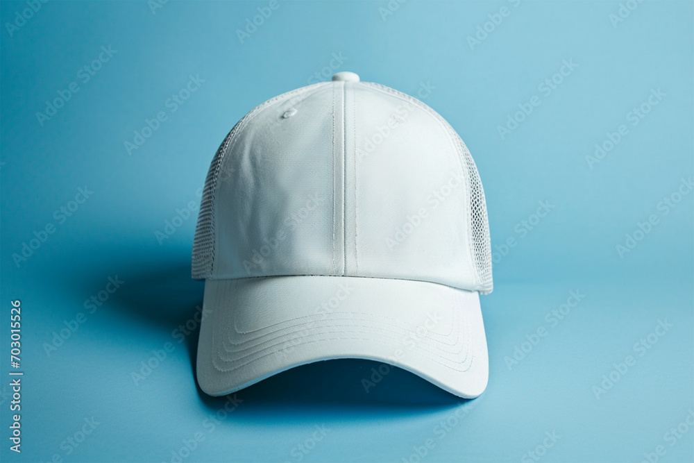Hat baseball cap on blue background cutout Hat baseball cap on blue background cutout