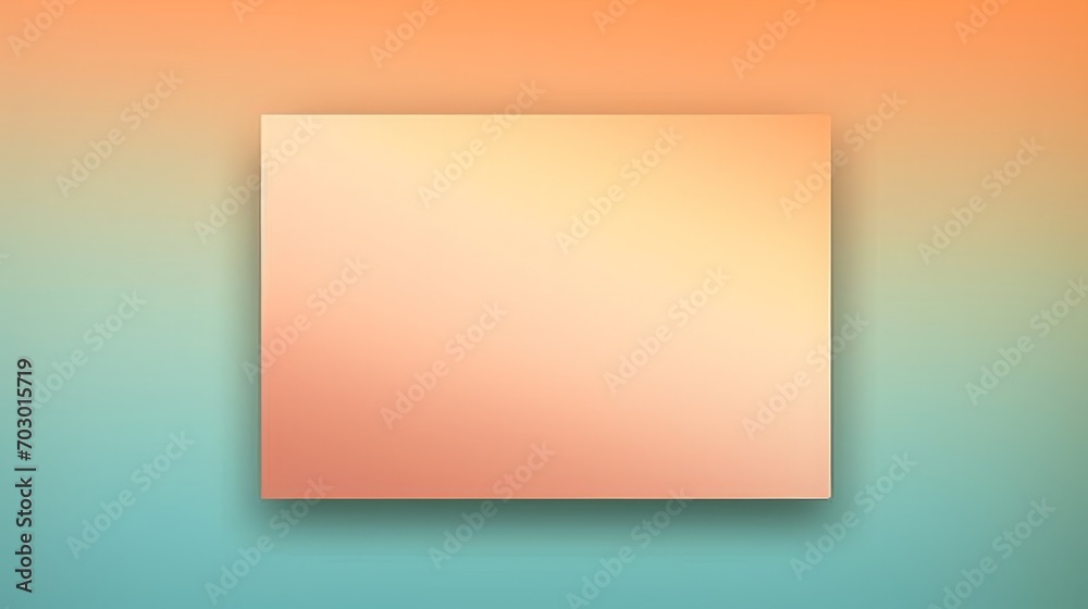 Clean gradient background, square in the center, color combination of sea green, light ocean, pink peach color with a linear gradient background on a horizontal frame.