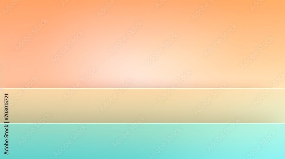 Fototapeta premium Clean gradient background, strong lines, combination of sea green, light ocean, pink peach color with linear gradient background on horizontal frame.