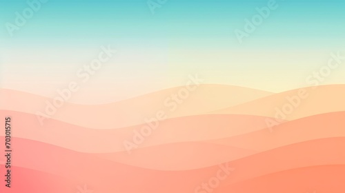 Clean gradient background, smooth lines combination of sea green, light ocean, pink peach color with a linear gradient background on a horizontal frame.