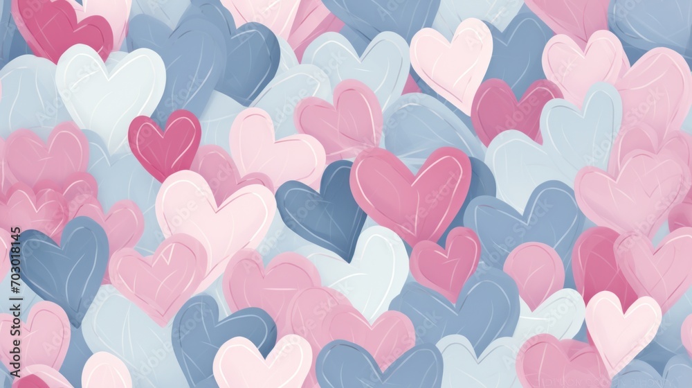  a bunch of pink and blue hearts in the shape of a heart on a blue and pink background for valentine's day or valentine's day.