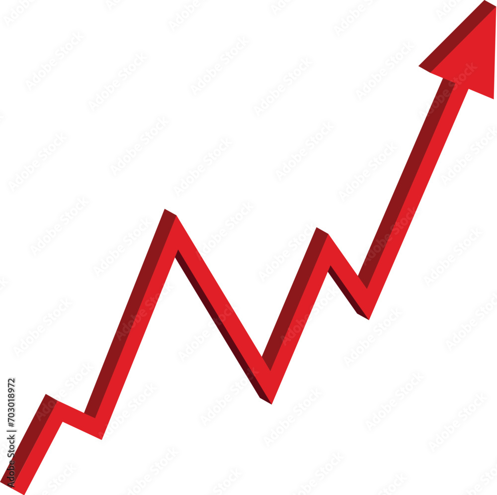 Growing business red arrow on white, Profit red arrow, Vector illustration. Business concept, growing chart. Concept of sales symbol icon with arrow moving up. Economic Arrow With Growing Trend. Growing business red arrow on white, Profit red arrow, Vector illustration. Business concept, growing chart. Concept of sales symbol icon with arrow moving up. Economic Arrow With Growing Trend.