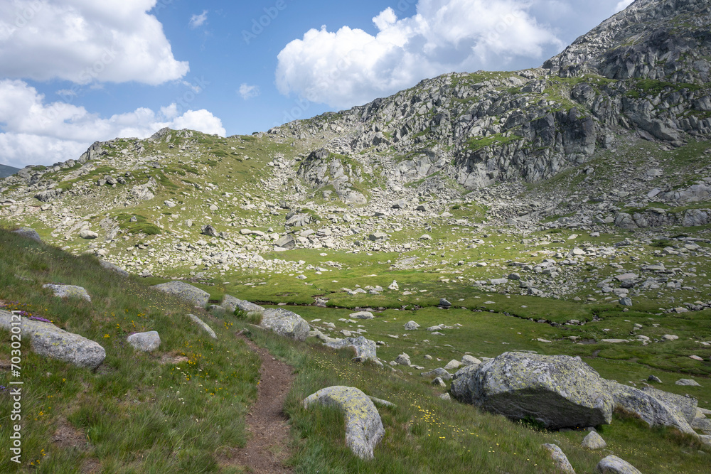 Landscape of Rila Mountain near Kalin peak, Bulgaria