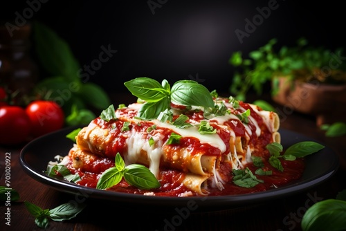 Delicious Italian Cannelloni with Copy Space - Appetizing Pasta Dishes for Food Lovers