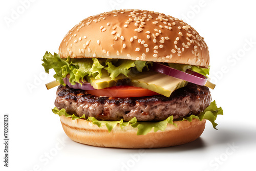 hamburger isolated on a white background (ID: 703021133)