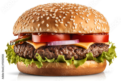 hamburger isolated on a white background (ID: 703021138)