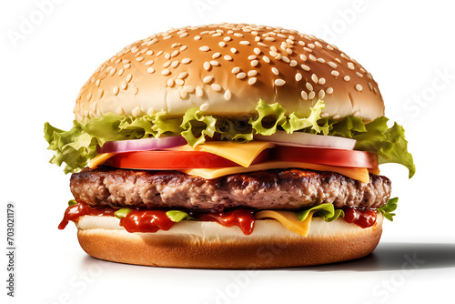 hamburger isolated on a white background (ID: 703021179)