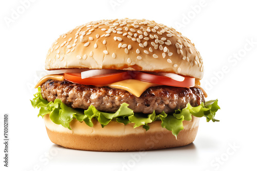 hamburger isolated on a white background (ID: 703021180)