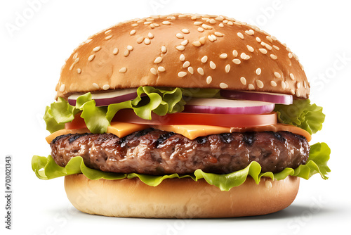hamburger isolated on a white background photo