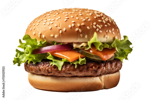 hamburger isolated on a white background (ID: 703021923)