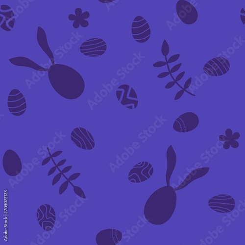 Easter eggs seamless rabbit ears pattern for wrapping paper and fabrics and linens and kitchen textiles