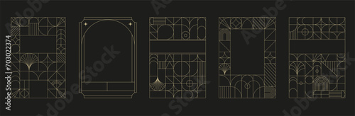 Art Deco frames minimalist collection. Elegant luxury borders and frames, vector templates design