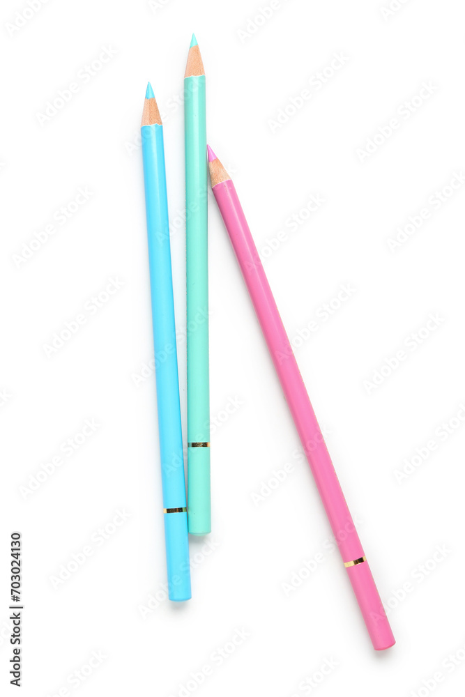 Different colorful pencils isolated on white background Different colorful pencils isolated on white background