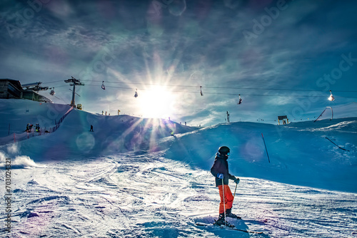 Ski slopes in Valmalenco ski resort photo