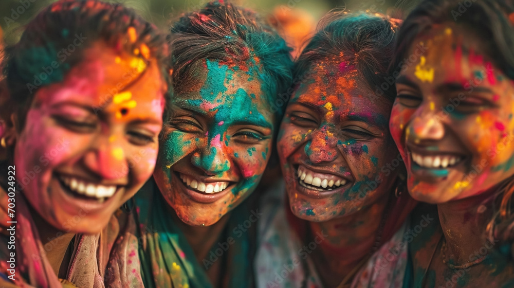 copy space, stockphoto,high detailed photo, Group of smiling indian people portrait, colored smiling indian faces with vibrant colors during the celebration of the holi festival in India. Multi-color. copy space, stockphoto,high detailed photo, Group of smiling indian people portrait, colored smiling indian faces with vibrant colors during the celebration of the holi festival in India. Multi-color.