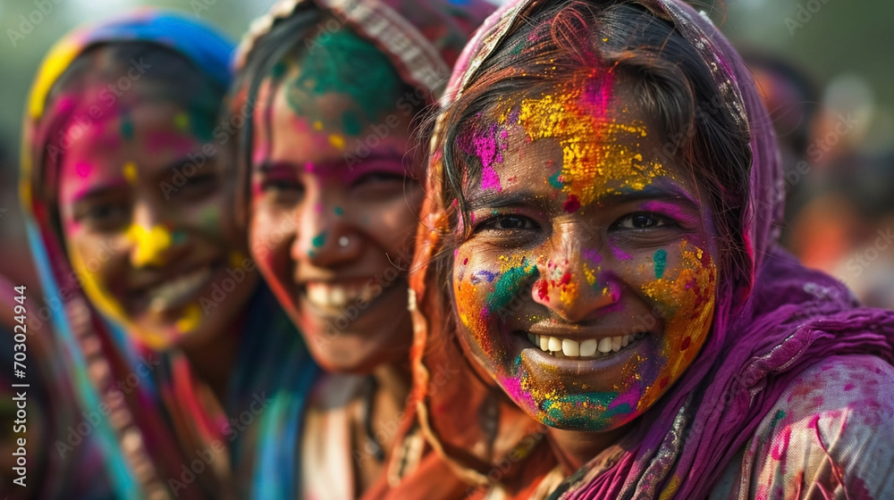 copy space, stockphoto,high detailed photo, Group of smiling indian people portrait, colored smiling indian faces with vibrant colors during the celebration of the holi festival in India. Multi-color. copy space, stockphoto,high detailed photo, Group of smiling indian people portrait, colored smiling indian faces with vibrant colors during the celebration of the holi festival in India. Multi-color.