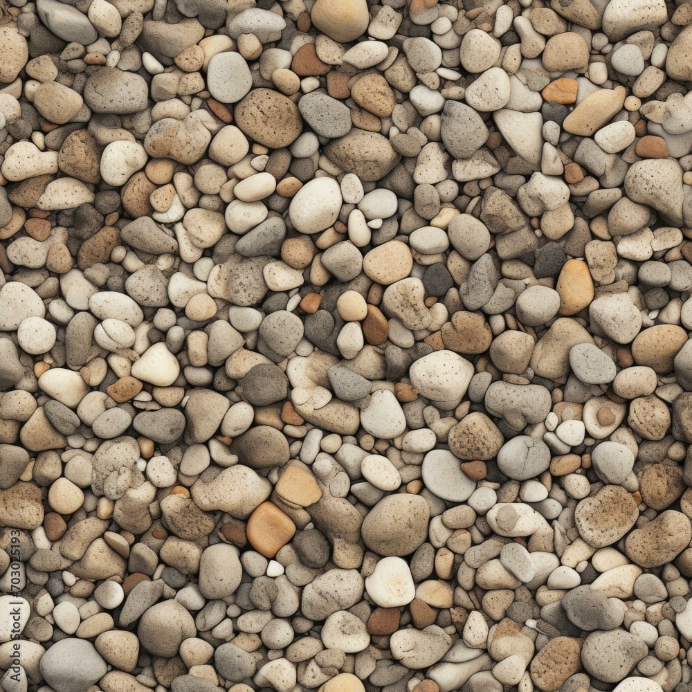 A close up view of a gravel and pebble surface. Generative AI. A close up view of a gravel and pebble surface. Generative AI.